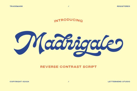 Madrigale: The Unique Script Font for Editorial Branding