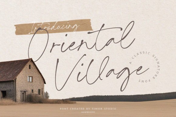 Oriental Village: Elevating Campaign Visuals with Elegant Script Typography